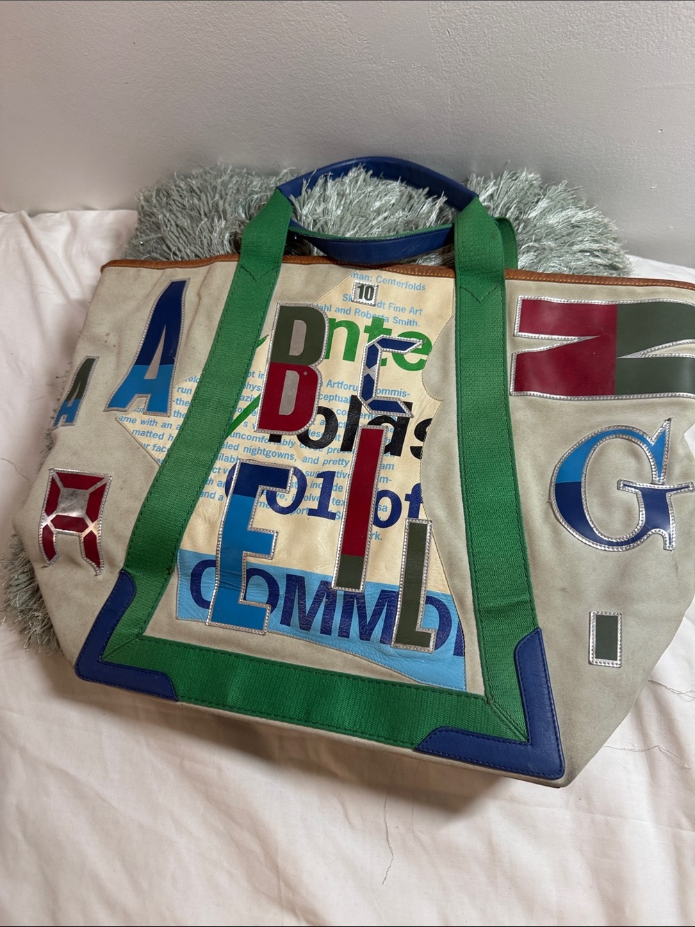 Balenciaga Alphabet  Graphic Tote Bag in Green, Blue, Red